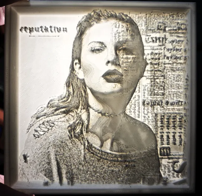 Mô hình Lithopane Ảnh Bìa Album Reputation của Taylor Swift - Image 1
