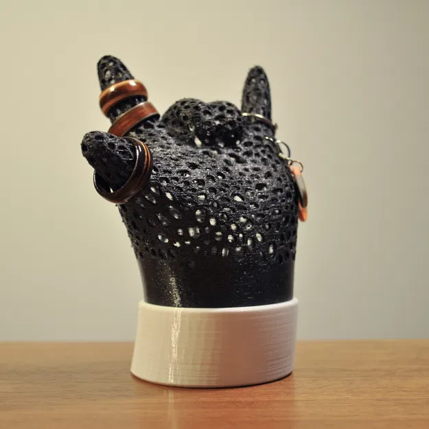 Chỗ Đựng Nhẫn ASL "I Love You" Họa Tiết Voronoi - Image 2