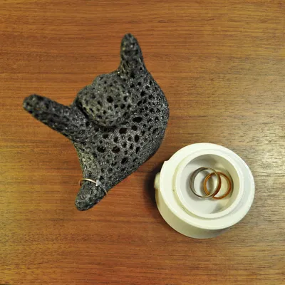 Chỗ Đựng Nhẫn ASL "I Love You" Họa Tiết Voronoi