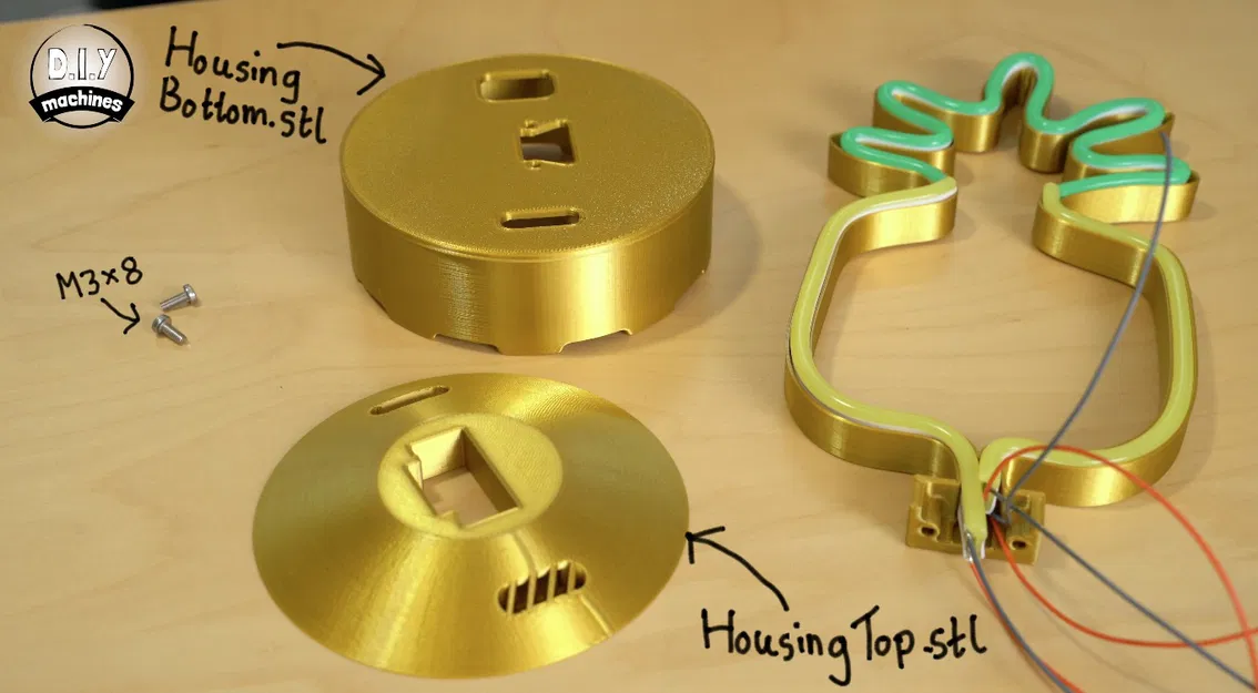 Cách làm Đèn Neon Mini để bàn - In 3D, Dùng Pin hoặc USB & Có thể điều chỉnh độ sáng! - Image 3