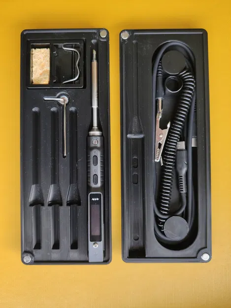 Hộp đựng mỏ hàn TS101 / TS100 / v.v. có ngăn chứa cáp, nắp nam châm - Image 1