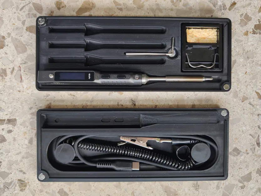 Hộp đựng mỏ hàn TS101 / TS100 / v.v. có ngăn chứa cáp, nắp nam châm - Image 2