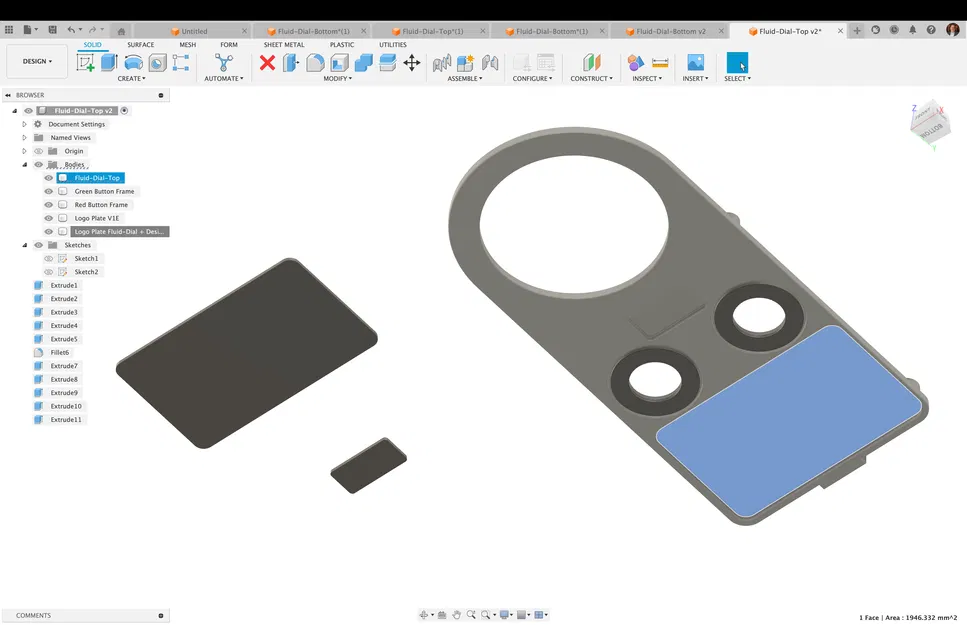 Vỏ cho "Fluid Dial" CNC pendant cho FluidNC dựa trên M5 Stack Dial, có logo in được, nút nổi bật, v1.0 - Image 21