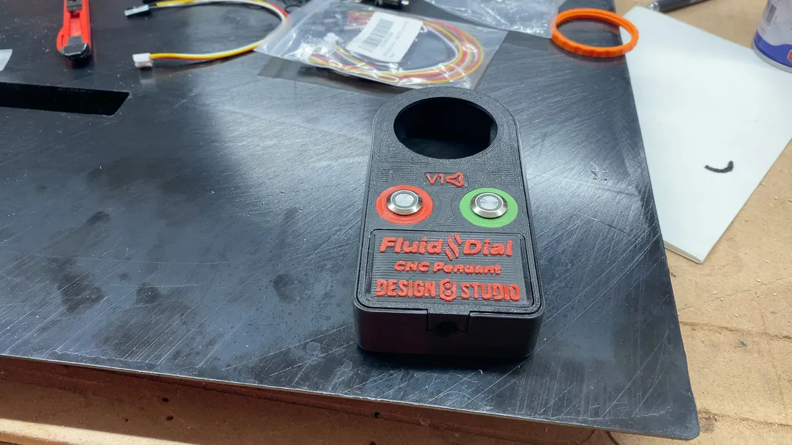 Vỏ cho "Fluid Dial" CNC pendant cho FluidNC dựa trên M5 Stack Dial, có logo in được, nút nổi bật, v1.0 - Image 24