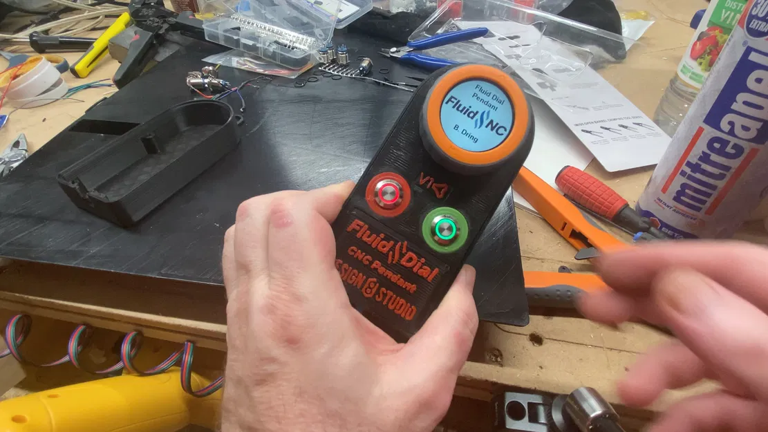 Vỏ cho "Fluid Dial" CNC pendant cho FluidNC dựa trên M5 Stack Dial, có logo in được, nút nổi bật, v1.0 - Image 33