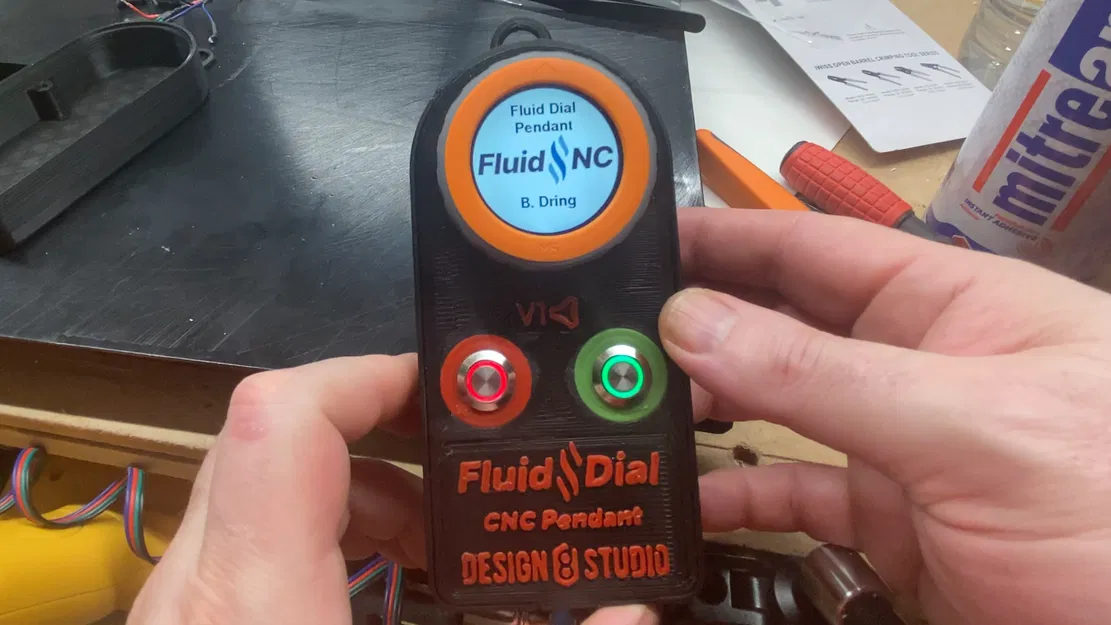 Vỏ cho "Fluid Dial" CNC pendant cho FluidNC dựa trên M5 Stack Dial, có logo in được, nút nổi bật, v1.0 - Image 34