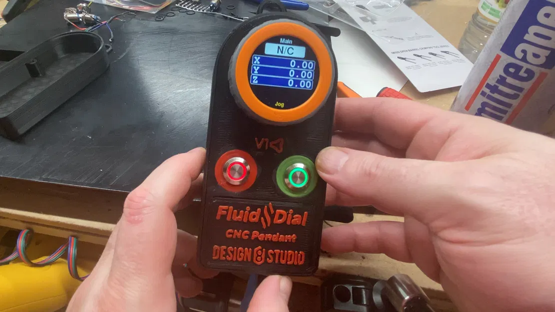 Vỏ cho "Fluid Dial" CNC pendant cho FluidNC dựa trên M5 Stack Dial, có logo in được, nút nổi bật, v1.0 - Image 35