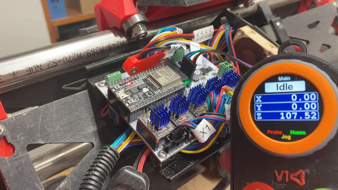 Vỏ cho "Fluid Dial" CNC pendant cho FluidNC dựa trên M5 Stack Dial, có logo in được, nút nổi bật, v1.0 - Image 36