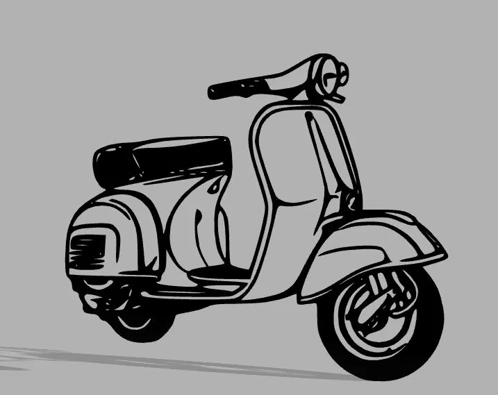 Hình dán tường Vespa Silhouette Nghệ thuật trang trí tường - Image 1