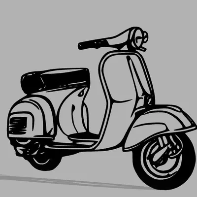 Hình dán tường Vespa Silhouette Nghệ thuật trang trí tường