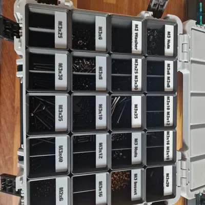 Hộp Gridfinity 6U Ghi Nhãn M3