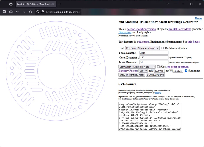 Mặt nạ Tribahtinov cho Celestron CPC 925 Edge HD & Núm vặn MyC925 - Image 3