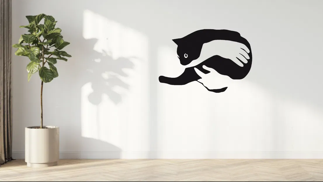 Tranh Treo Tường Mèo Trong Lòng Bàn Tay - Image 1