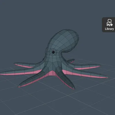 Bạch tuộc Low Poly