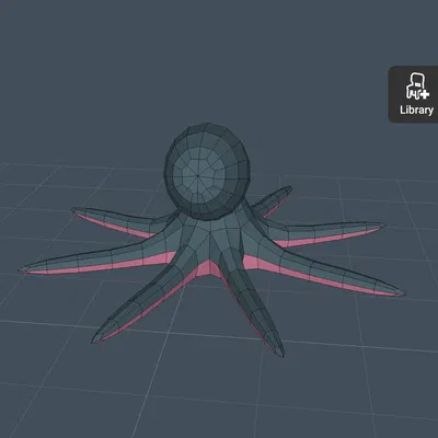 Bạch tuộc Low Poly