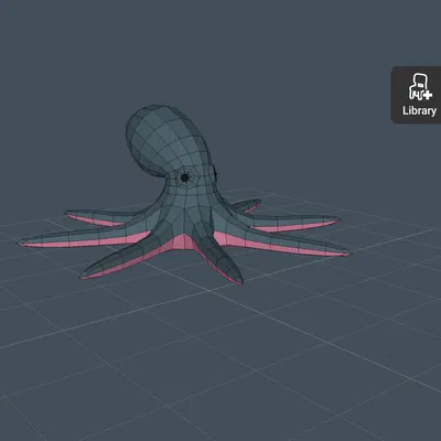 Bạch tuộc Low Poly