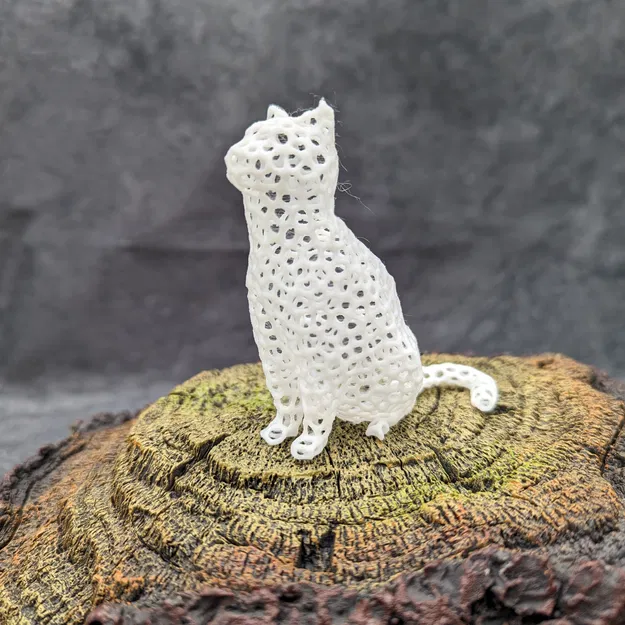 Mèo Voronoi - Mẫu 3D Đơn Giản - Image 2