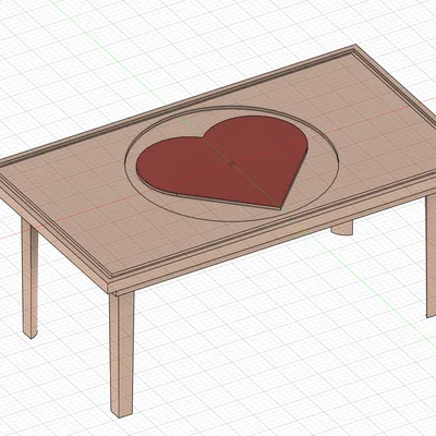 Bàn Nhỏ Có Hình Trái Tim Dập Nổi