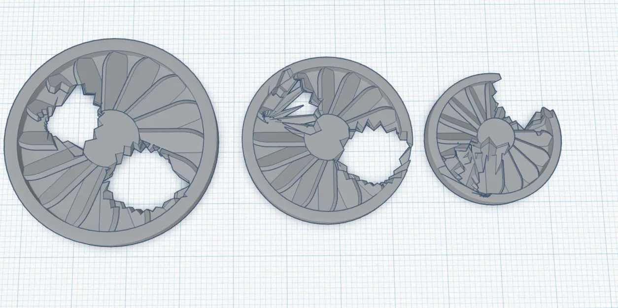 Chân Đế Mô Hình Mini Họa Tiết Quạt Bị Phá Hủy - Image 2