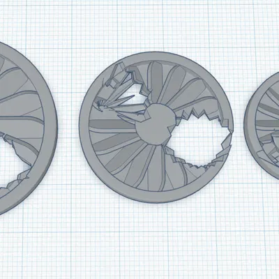 Chân Đế Mô Hình Mini Họa Tiết Quạt Bị Phá Hủy