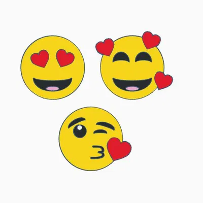 Bộ ba icon mặt cười "Loves smileys"