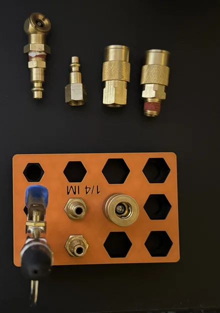 Giá Đỡ Bộ Chuyển Đổi Nhanh Đầu Nối Ống Khí 1/4" M Gridfinity - Image 3