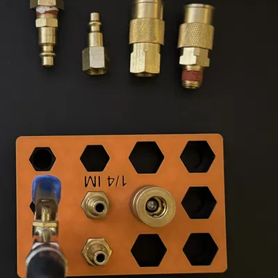 Giá Đỡ Bộ Chuyển Đổi Nhanh Đầu Nối Ống Khí 1/4" M Gridfinity