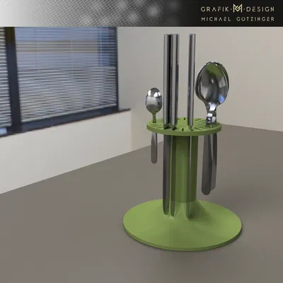 Phiên bản mới - Kệ xoay đựng dao nĩa