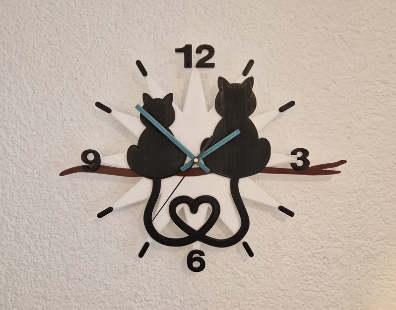 Đồng Hồ Treo Tường Hình Mèo - Wall Clock Cat - Image 1
