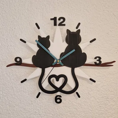 Đồng Hồ Treo Tường Hình Mèo - Wall Clock Cat