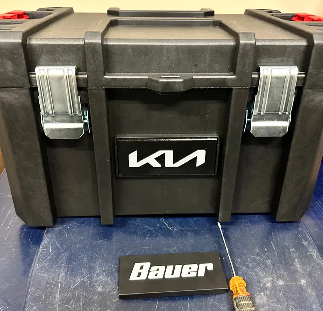 Tấm Logo Kia, Hyundai cho Hộp Đựng Đồ Lớn Bauer Harbor Freight - Thay Thế Frunk EV6/Ioniq 5 - Image 1