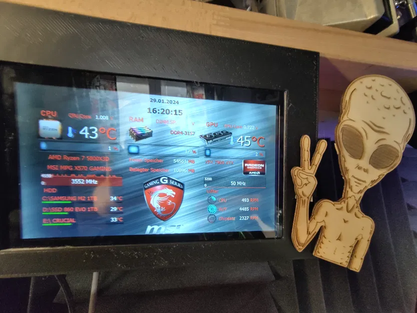 Giá đỡ Màn hình Nhiệt độ, Bảng Cảm biến PC - Image 2