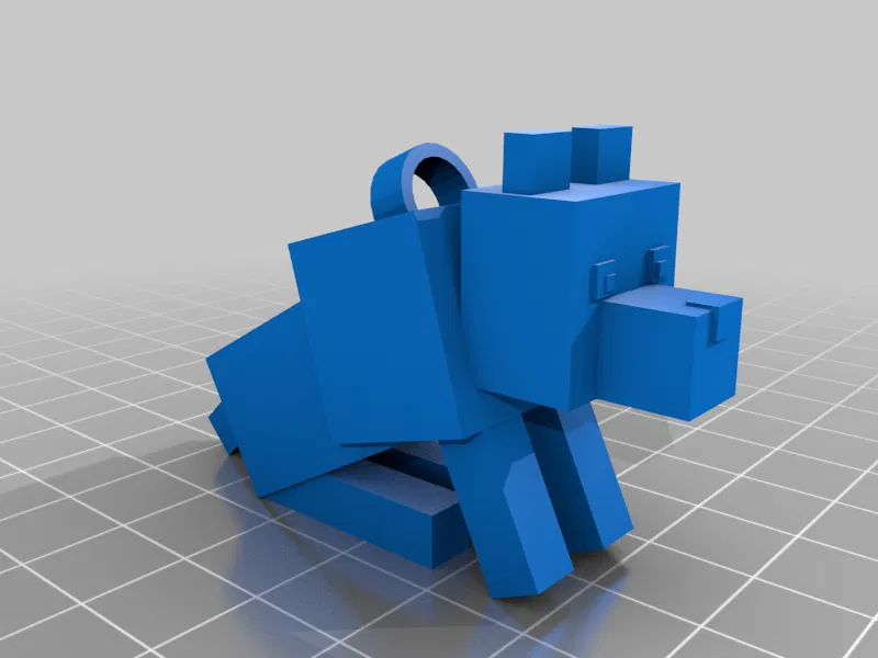 Chó Minecraft Ngồi Có Khoen Móc Khóa - Image 1