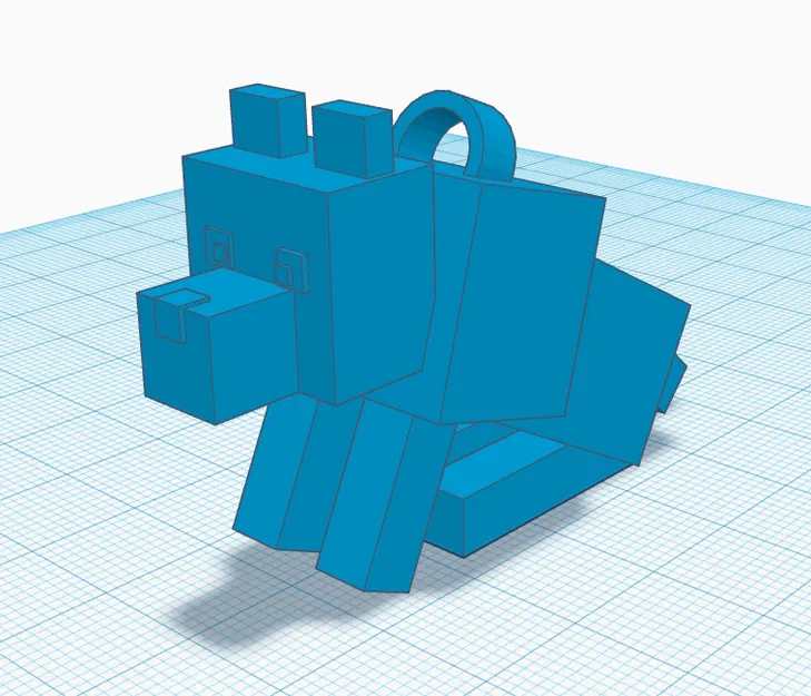 Chó Minecraft Ngồi Có Khoen Móc Khóa - Image 2