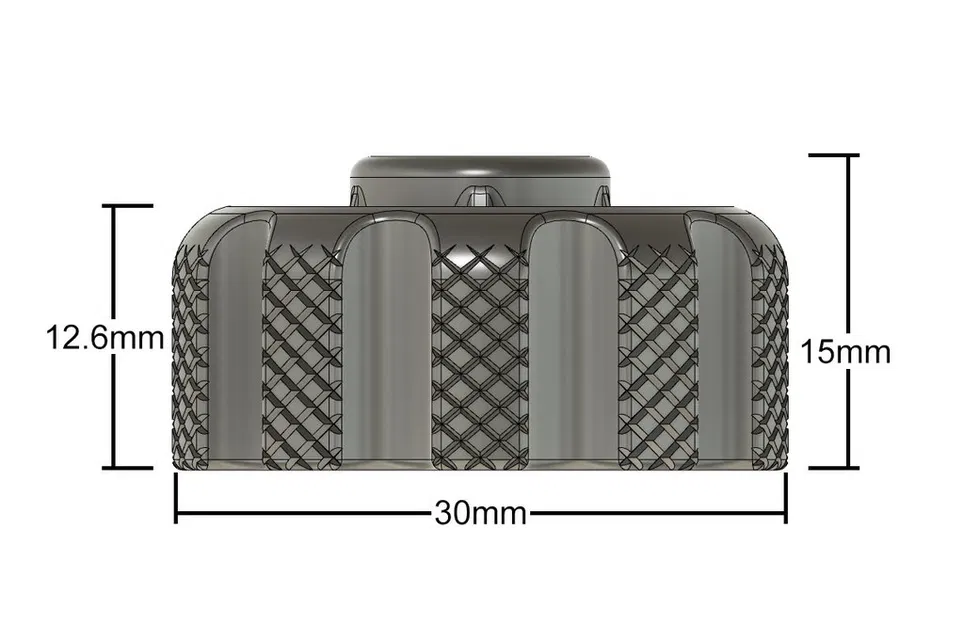 Núm Xoay Tăng Chỉnh Mặt Bàn M4 Có Vân Cho Ender 3 (Parametric Fusion 360) - Image 3