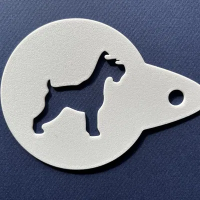 Khuôn làm hình Schnauzer uống cà phê