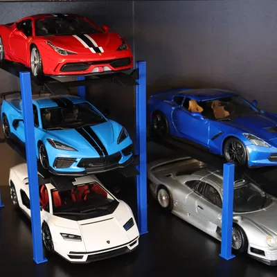 Dàn Cầu Nâng Xe Mô Hình 4 Trụ - Tỉ Lệ 1:64, 1:43, 1:30, 1:24, 1:18, 1:14, 1:10