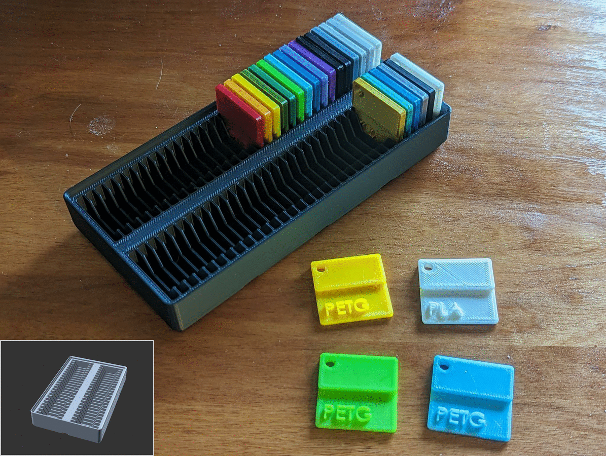 Khay đựng thẻ vật liệu Gridfinity V2 (parametric) - Thumbnail 1