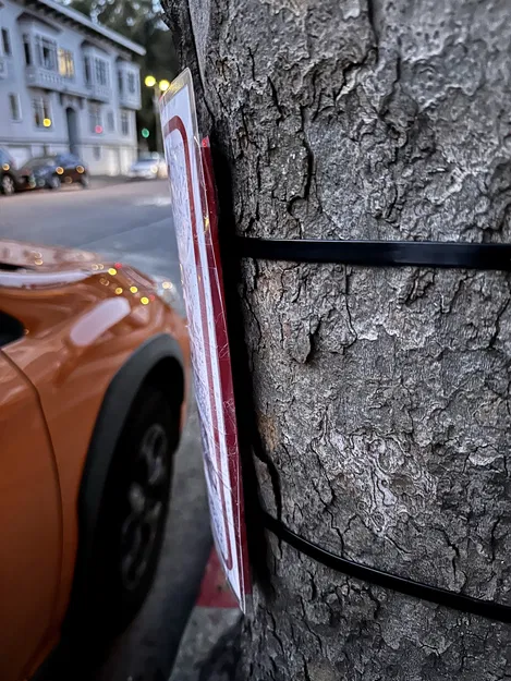 Kệ biển cong 8.5"x11" - Dùng dây rút gắn cây - Image 4