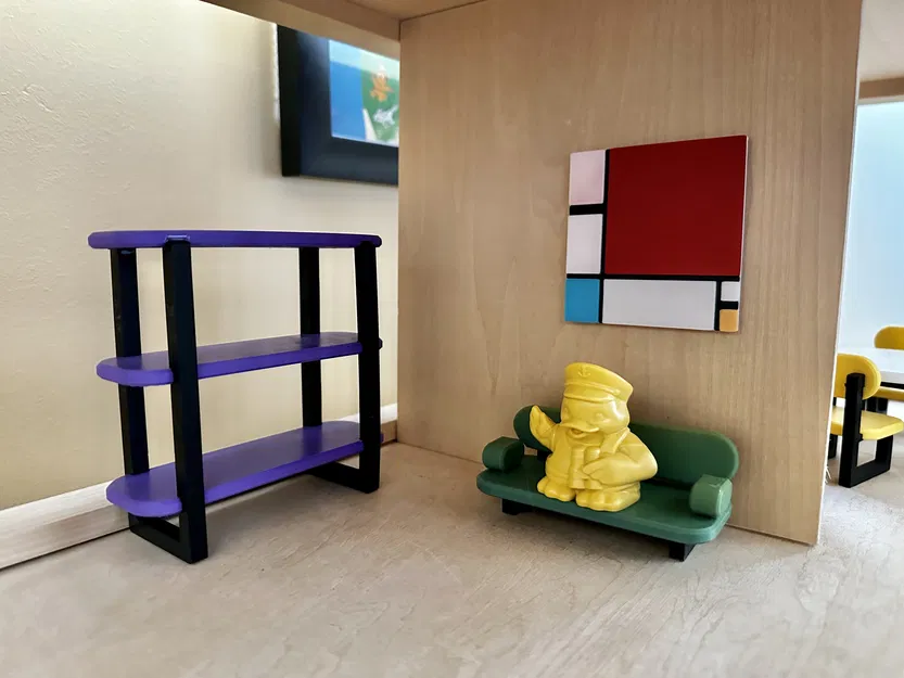 Tranh Búp Bê Mondrian - Bản Gốc Đỏ, Xanh Dương, Vàng - Image 1