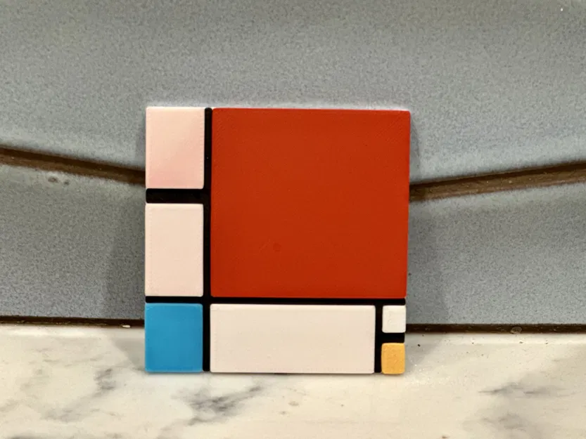 Tranh Búp Bê Mondrian - Bản Gốc Đỏ, Xanh Dương, Vàng - Image 2