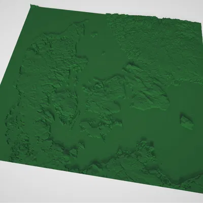 Bản Đồ 3D Địa Hình Đan Mạch