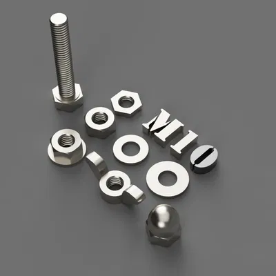 Bộ Bu Lông, Đai Ốc Lục Giác M10 / Dài 5-100mm