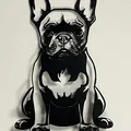 Trang Trí Tường Hình Bóng Bulldog Pháp - Thumbnail 1