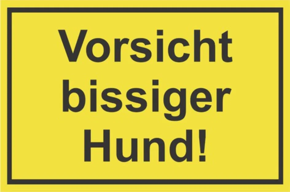 Biển Báo Chó Dữ - Vorsicht Bissiger Hund - Schild - Image 1