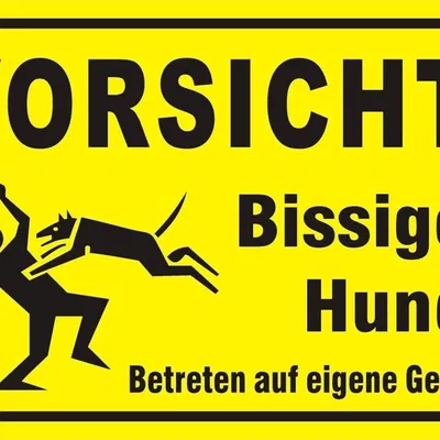Biển Báo Chó Dữ - Vorsicht Bissiger Hund - Schild