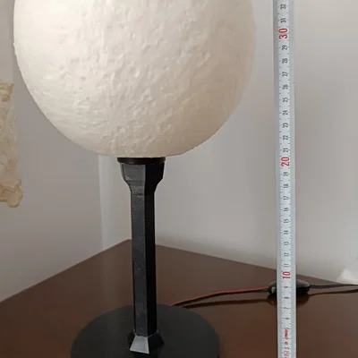 Đèn Mặt Trăng Lithophane Thiết Kế Cong Cao 20cm