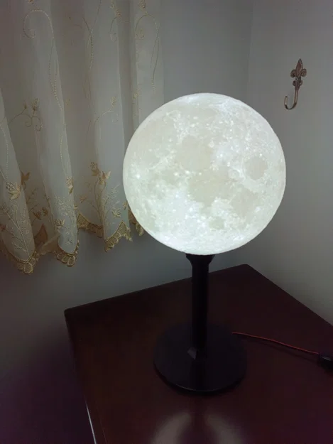 Đèn Mặt Trăng Lithophane Thiết Kế Cong Cao 20cm - Image 2