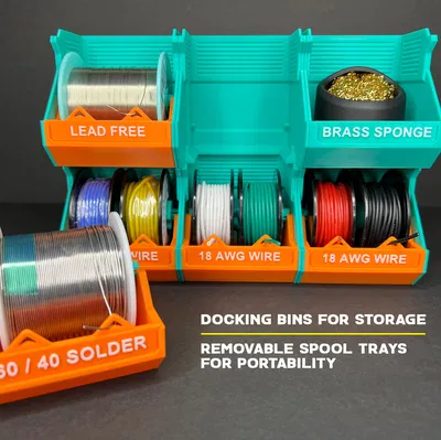 Infinity Spool Holders - Hộp Lưu Trữ Xếp Chồng - Dây, Thiếc Hàn, Ruy Băng