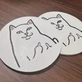 Đế lót ly - Mèo RipNDip giơ ngón giữa nhiều màu - Thumbnail 1